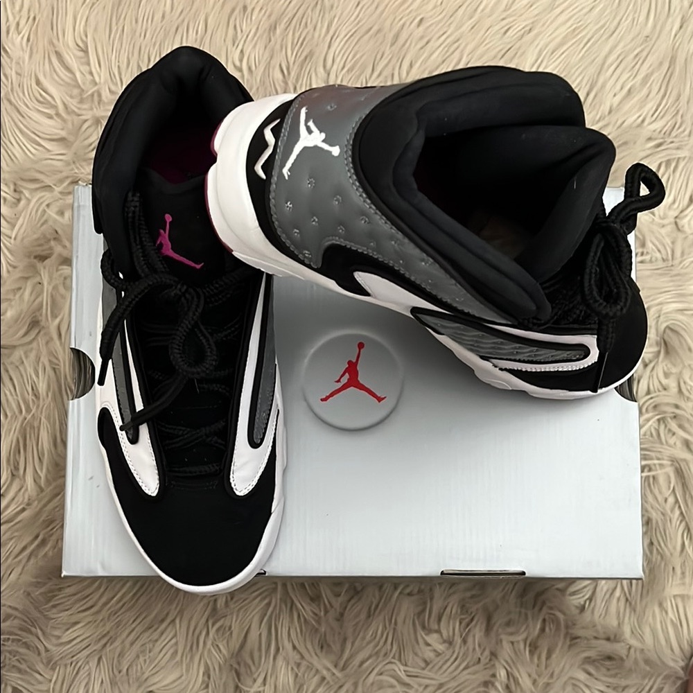 Jordan Sneakers in Black, White, and Pink